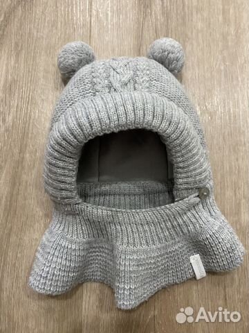 Шапка шлем зимняя для новорождённого