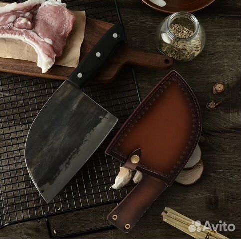 Сербский нож каленый с чехлом, нож мясника