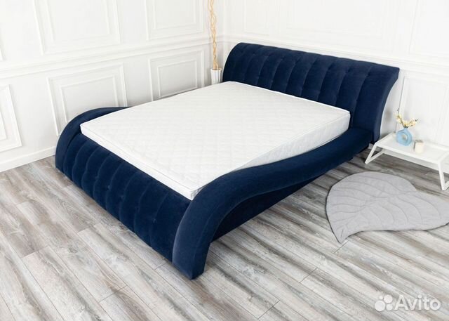 Кровать 140х200 синий Мадрид