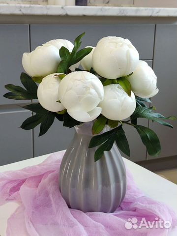 Букет цветы ручной работы Пионы искусственные