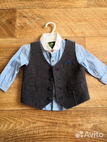 Костюм рубашка, жилетка, бабочка, Next на 1год