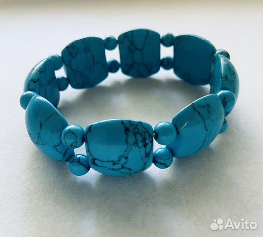 Бирюзовый браслет из натурального камня
