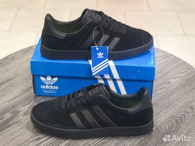 Мужские кеды Адидас Gazelle black collection