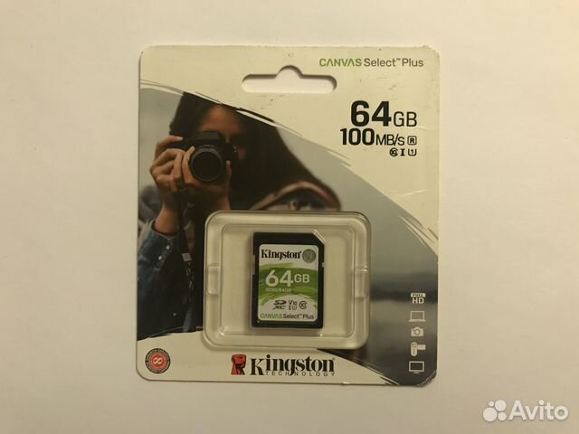 Карта памяти Kingston Canvas Select Plus 64 гб
