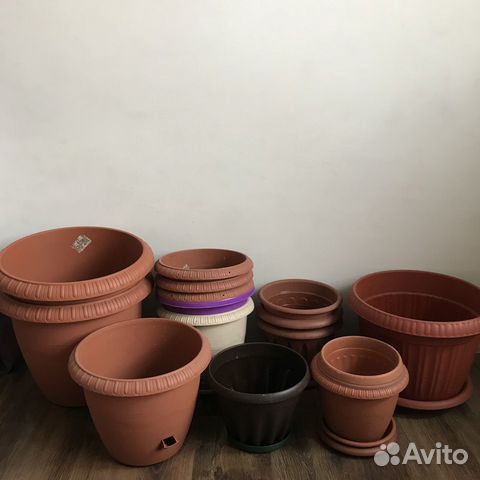 Горшки цветочные от 5.5 л до 29 л с поддонами