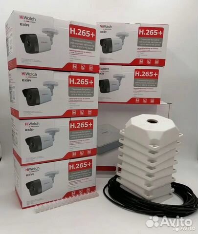 Комплект видеонаблюдения IP Hiwatch 8 камер 4мп ул
