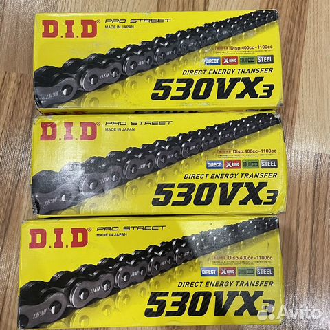 DID 530VX3 530 vx3 118 звеньев (клепка)