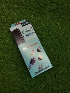 Кабель магнитный Union M3 microUSB/Lightning/TypeC