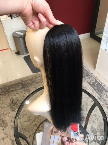 Хвост из натуральных волос на ленте (50см)