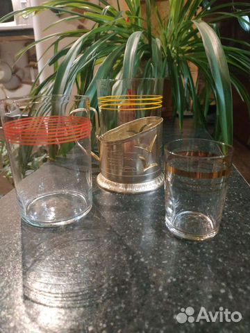 Стаканы тонкое стекло+ подстаканник СССР