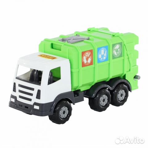 Машинка Мусоровоз Престиж зелёный Полесье 73211