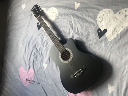 Новая Акустическая гитара матовая черная