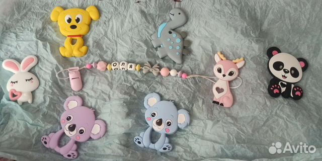 Именной грызунок, держатель для соски