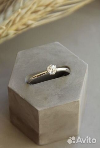Кольцо серебро с бриллиантом 16,5