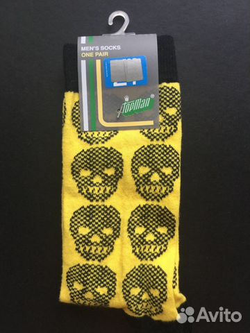 Носки Topman жёлтые с черепами