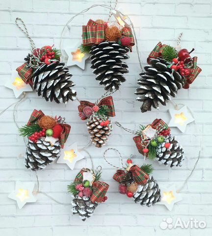 Елочные игрушки шишки