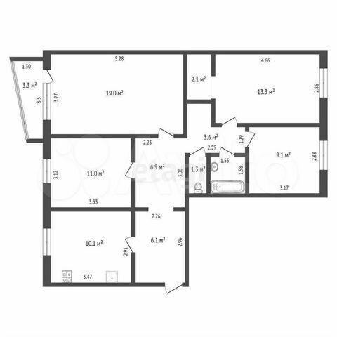 4-к. квартира, 86,2 м², 4/5 эт.