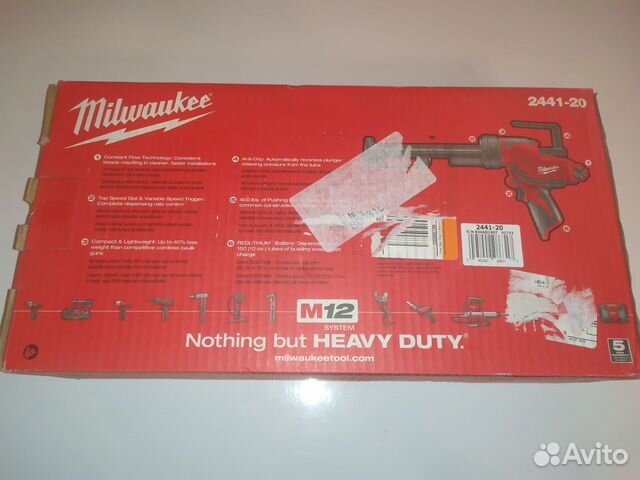 Пистолет для герметиков м12 milwaukee 2441,новый