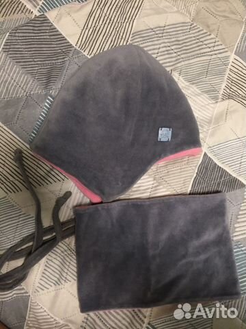 Комплект шапка и снуд для девочки зимний 50-52