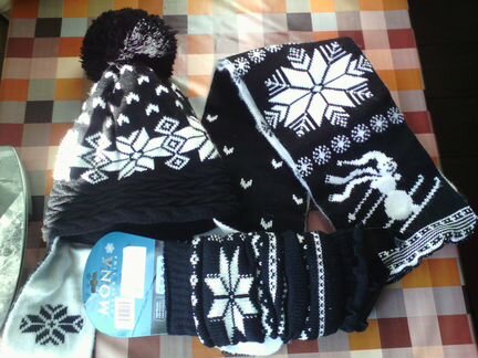 Шапка,шарф, гетры почти новые