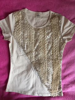 Футболка для девочки нарядная новая. Рост 146-152