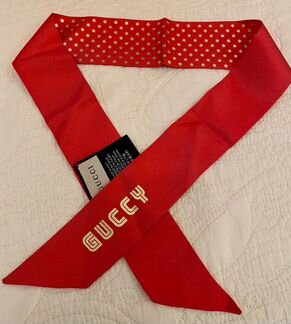 Gucci шарф твилли. Оригинал. Новый. Красный