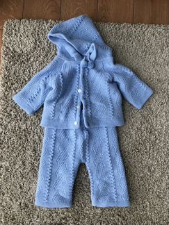 Костюм вязаный голубой Mothercare