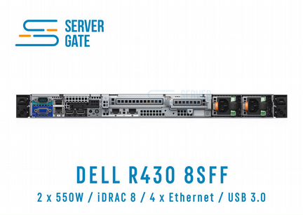 Сервер Dell R430 8SFF / 2xE5-2690v3 / 32 GB