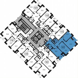 3-к квартира, 84.5 м², 12/17 эт.