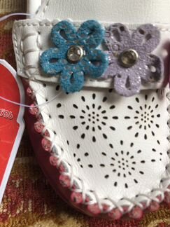 Мокасины для девочек, новые, кожа, 16,5см по стель