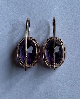 Золотые советские серьги 583 с корундами