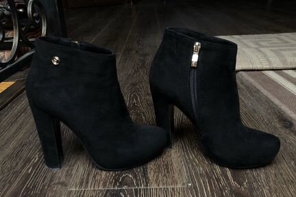 Ботильоны замшевые черные