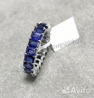 Золотое кольцо с сапфирами 6.1 ct