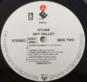 Kyuss Sky Valley LP 1994 Germany 1-й пресс