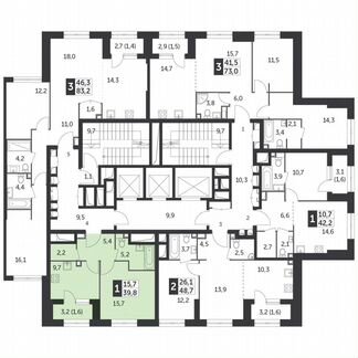 1-к квартира, 39.8 м², 9/38 эт.