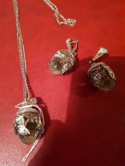 Серебряный позолоченный женский гарнитур