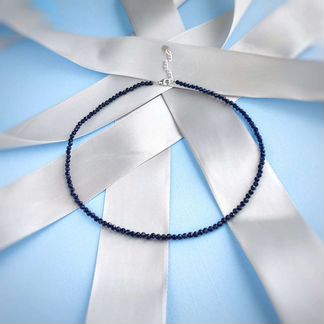 Чокер колье шпинель синяя 3 мм