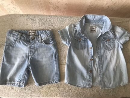 Boys denim Quality cotton шорты/жилет деним 80-86р