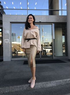 Кожаная юбка карандаш