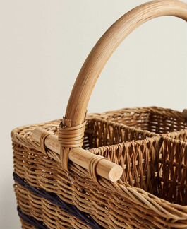 Zara Home новая большая корзина из ротанга
