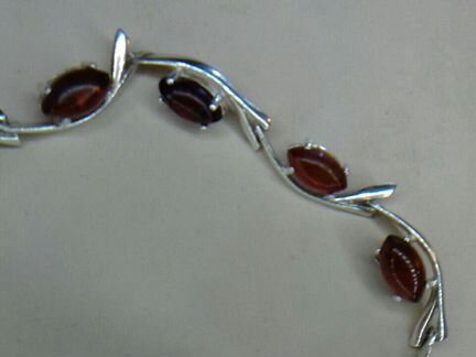 Серебро 925 пробы,Браслет с Балтийским Янтарём