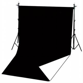 Фон виниловый FST 160х340см Черный, белый матовый