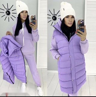 Теплый зимний костюм женский