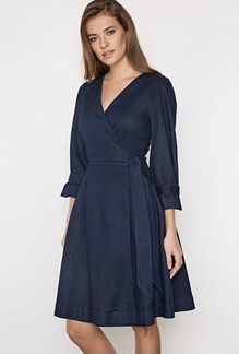 Платье джинсовое на запах, 44-46 размер