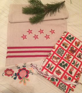 Новогодняя скатерть и мешок для подарков