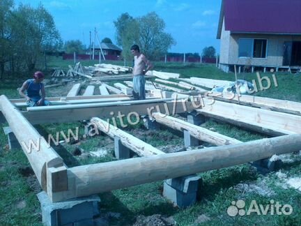 Сруб бани 5x6 с мансардной ломанной крышей