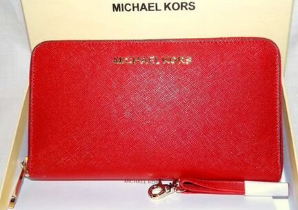 Женский кожаный клатч M. Kors red новый люкс