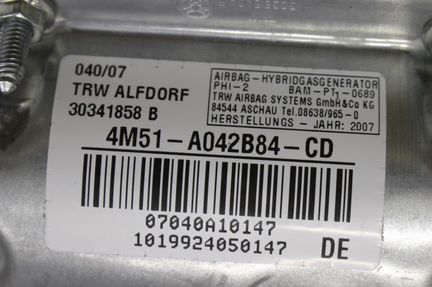 Подушка безопасности пассажира Ford Focus 2004-201