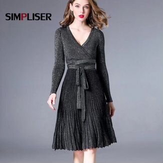 Платье женское чёрное вечернее m-xl