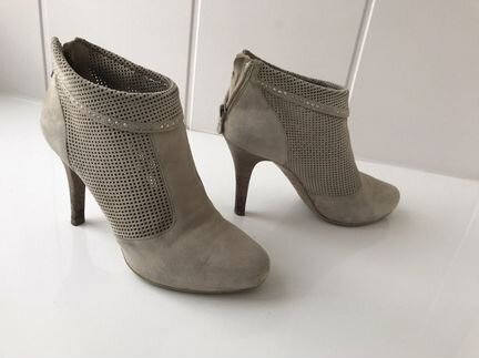 Ботильоны замшевые серые